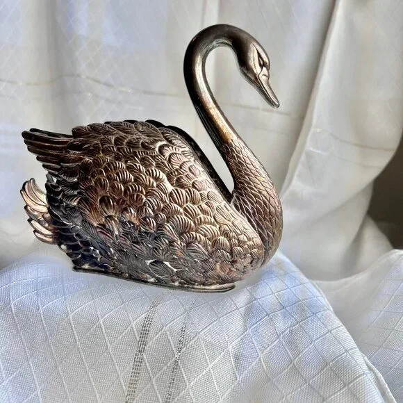 Godinger Silver Plate Swan, Collectible Napkin Holder VTG Godinger Made in Italy - Picture 11 of 17
